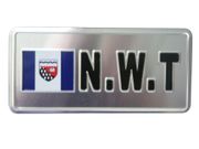 NORTH WEST TERRITORIES N.W.T. COUNTRY FLAG SILVER SMALL METALLIC LICENSE PLATE DECAL STICKER EMBLEM ...