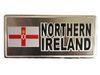 NORTHERN IRELAND COUNTRY FLAG SMALL SILVER METAL LICENSE PLATE STICKER DECAL EMBLEM ..NEW