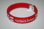 NORTHERN IRELAND RED COUNTRY FLAG FLEXIBLE METAL NYLON BRACELET ... NEW