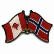 NORWAY / CANADA COUNTRY FLAG SMALL METAL FRIENDSHIP LAPEL PIN BADGE .. NEW