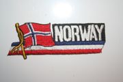 NORWAY COUNTRY FLAG IRON ON WORD PATCH CREST BADGE .. NEW