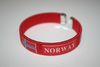 NORWAY RED COUNTRY FLAG FLEXIBLE METAL NYLON BRACELET .. NEW