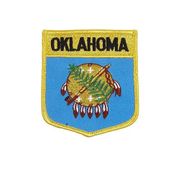 OKLAHOMA USA SHIELD FLAG IRON ON PATCH CREST BADGE 3 X 3 1/2 INCHES ... NEW