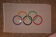 OLYMPIC WHITE 3' X 5' LARGE FLAG BANNER ... LONDON 2012 ... NEW IN PACKAGE