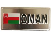 OMAN COUNTRY FLAG SMALL SILVER METAL LICENSE PLATE STICKER DECAL EMBLEM . NEW
