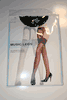 ONE PIECE BLACK GARTERBELT SHEER NYLON STOCKINGS BY MUSIC LEGS .... 100-175 LBS ... NEW