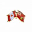 ONTARIO / CANADA PROVINCIAL FLAG DOUBLE SMALL METAL FRIENDSHIP LAPEL PIN BADGE .. NEW