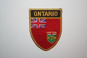 ONTARIO CANADIAN PROVINCIAL FLAG OVAL IRON ON SHIELD PATCH CREST BADGE .. NEW