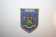 ONTARIO CREST CANADIAN PROVINCIAL IRON ON SHIELD BLUE PATCH CREST BADGE .. NEW