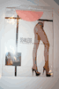 ORANGE SEAMLESS FISHNET PANTYHOSE BY MUSIC LEGS .. 100-175 LBS .. NEW IN PACKAGE