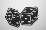 PAIR OF DICE IRON-ON PATCH BADGE CREST .. NEW