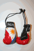 PAIR OF MINIATURE PHILIPPINES COUNTRY FLAG BOXING GLOVES FOR YOUR CAR MIRROR .. .. NEW