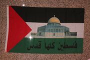 PALESTINE 3' X 5' FEET NATIONAL COUNTRY FLAG BANNER  WITH PICTURE ON TAPESTRY ... NEW