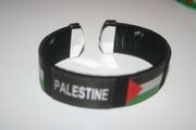 PALESTINE BLACK SUPER THICK COUNTRY FLAG FLEXIBLE BRACELET WRISTBAND .. NEW