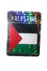 PALESTINE SQUARE COUNTRY FLAG METALLIC BUMPER STICKER DECAL .. SIZE 3" X 4" INCHES .. NEW