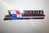 PANAMA COUNTRY FLAG LONG METALIC CAR AUTOMOBILE BUMPER STICKER DECAL EMBLEM .. NEW