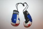 PANAMA COUNTRY FLAG PAIR OF MINIATURE BOXING GLOVES FOR CAR .. NEW