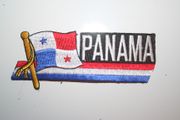 PANAMA COUNTRY FLAG WORD IRON ON PATCH CREST BADGE .. NEW