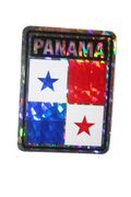 PANAMA SQUARE COUNTRY FLAG METALLIC BUMPER STICKER DECAL .. SIZE 3" X 4" INCHES .. NEW