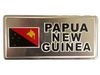PAPUA NEW GUINEA COUNTRY FLAG SMALL SILVER METAL DECAL STICKER EMBLEM . NEW