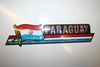 PARAGUAY COUNTRY FLAG LONG METALIC CAR AUTOMOBILE BUMPER STICKER DECAL EMBLEM .. NEW