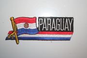 PARAGUAY COUNTRY FLAG WORD IRON ON PATCH CREST BADGE ...NEW