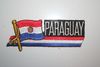 PARAGUAY COUNTRY FLAG WORD IRON ON PATCH CREST BADGE ...NEW