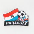 PARAGUAY SOCCER BALL FOOTBALL IRON ON EMBROIDERED PATCH CREST BADGE .. NEW