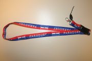 PARAGUAY STRIPED COUNTRY FLAG LANYARD KEYCHAIN PASSHOLDER TICKET HOLDER .. NEW