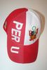 PERU COUNTRY FLAG RED & WHITE EMBOSSED EMBROIDERED ADULT HAT CAP .. NEW