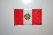 PERU COUNTRY FLAG SMALL IRON ON PATCH CREST BADGE . NEW