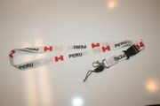 PERU WHITE COUNTRY FLAG LANYARD KEYCHAIN PASSHOLDER ... NEW
