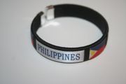PHILIPPINES BLACK COUNTRY FLAG FLEXIBLE BRACELET WRISTBAND .. NEW
