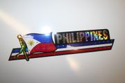 PHILIPPINES COUNTRY FLAG LONG METALIC  BUMPER STICKER DECAL  EMBLEM ... NEW
