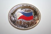 PHILIPPINES COUNTRY FLAG METAL BELT BUCKLE .. NEW