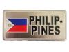 PHILIPPINES COUNTRY FLAG SILVER METAL LICENSE PLATE STICKER DECAL .. NEW