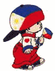 PHILIPPINES LITTLE BOY COUNTRY FLAG IRON ON EMBROIDERED PATCH CREST BADGE .. NEW