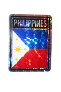 PHILIPPINES SQUARE COUNTRY FLAG METALLIC BUMPER STICKER DECAL .. SIZE 3" X 4" INCHES .. NEW