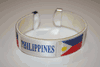 PHILIPPINES WHITE SUPER THICK COUNTRY FLAG FLEXIBLE BRACELET WRISTBAND .. NEW