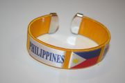 PHILIPPINES YELLOW SUPER THICK COUNTRY FLAG FLEXIBLE BRACELET WRISTBAND .. NEW