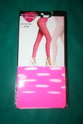 PINK BIG POTHOLE DESIGN SPANDEX LEGGINGS TIGHTS BY MUSIC LEGS .. 100-175 LBS .. NEW IN PACKAGE