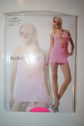 PINK REVERSIBLE STRETCH OPAQUE MINI  DRESS WITH BOWS .... 100-175 LBS ... NEW IN PACKAGE