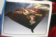PIRATE PICTURE BLACK ROYAL PLUSH THROW BLANKET BED SPREAD 78" X 94" ... NEW