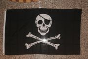PIRATE SKULL AND CROSS BONES WITH EYE PATCH 3' X 5' FLAG ... NEW