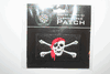 PIRATE SKULL AND CROSS BONES WITH RED BANDANA SMALL IRON-ON PATCH CREST BADGE .. NEW PIRATE SKULL AND CROSS BONES WITH RED BANDANA SMALL IRON-ON PATCH CREST BADGE .. NEW