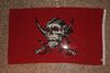 PIRATE SKULL AND CROSS SWORDS RED 3' X 5' FLAG ... NEW PIRATE SKULL AND CROSS SWORDS RED 3' X 5' FLAG ... NEW