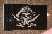 PIRATE SKULL AND CROSS SWORDS WITH PIRATE HAT 3' X 5' FEET FLAG BANNER .. NEW