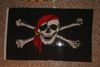 PIRATE SKULL & CROSS BONES 3' X 5' FLAG WITH RED BANDANA .. NEW PIRATE SKULL & CROSS BONES 3' X 5' FLAG WITH RED BANDANA .. NEW