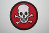 PIRATE SKULL & CROSS BONES RED ROUND PATCH ... NEW PIRATE SKULL & CROSS BONES RED ROUND PATCH ... NEW