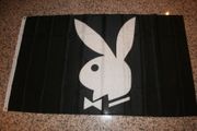 PLAYBOY BUNNY BLACK FLAG WITH WHITE LOGO... 3 X 5 FEET ... NEW